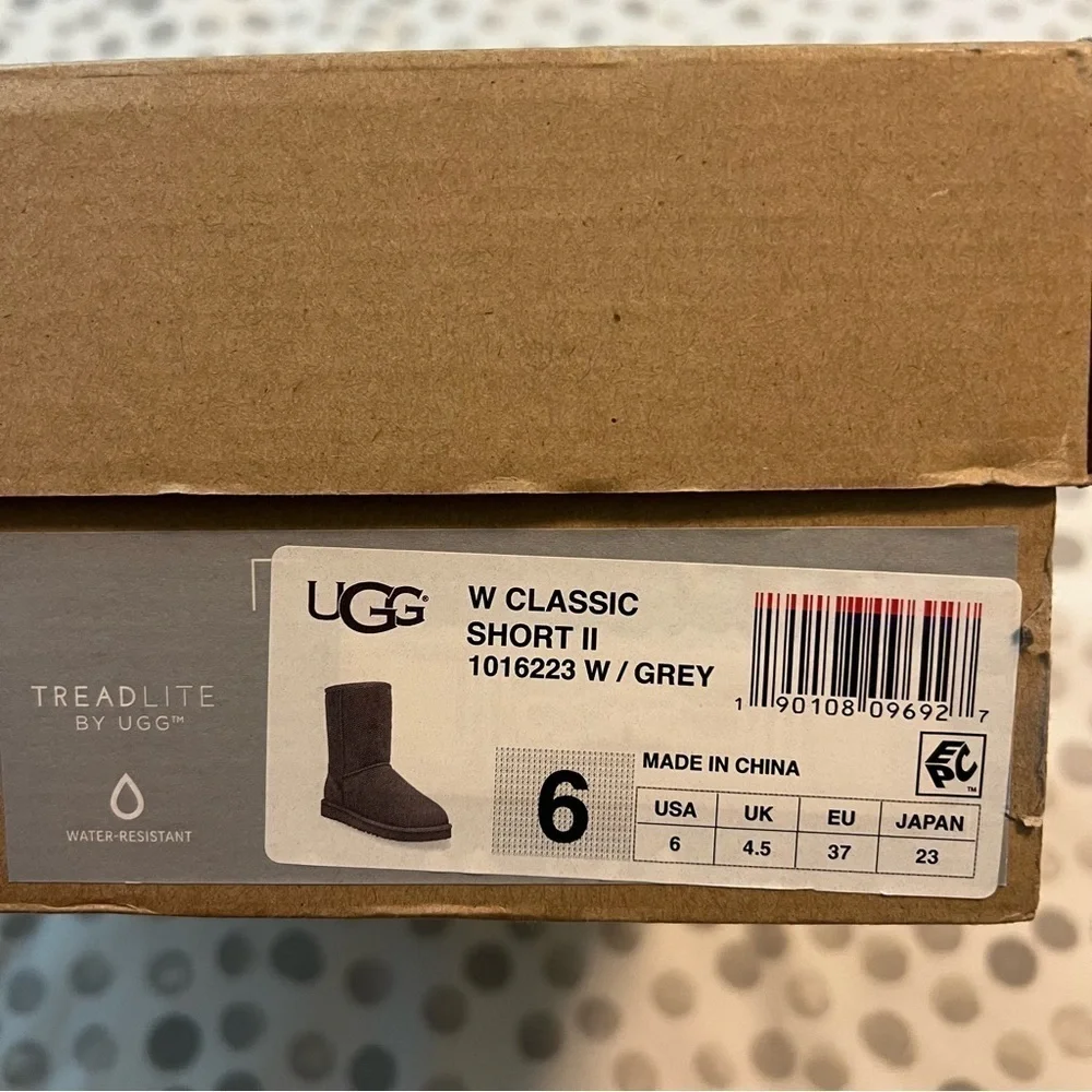 UGG Classic Short II Grey Boots Size 6